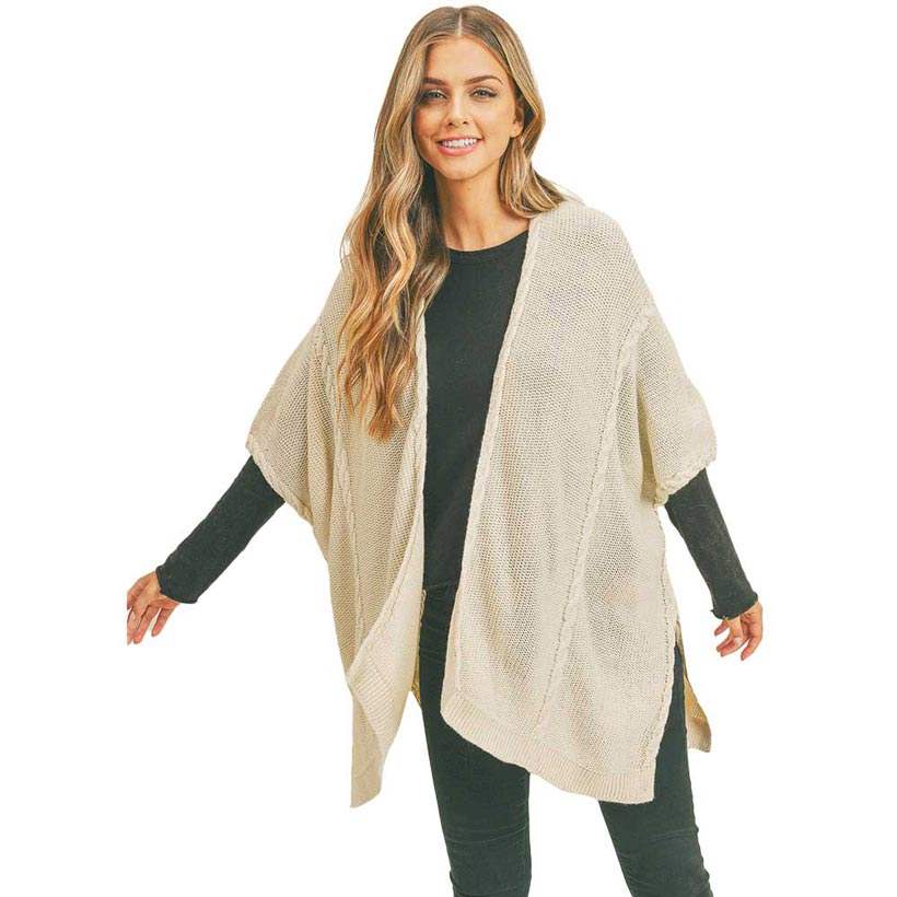 Braided Trim Lined Kimono Poncho Ruana - Madeline Love - Flyclothing LLC