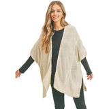 Braided Trim Lined Kimono Poncho Ruana - Madeline Love - Flyclothing LLC