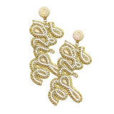 Bride Felt Back Rhinestone Beaded Message Dangle Earrings - Madeline Love - Flyclothing LLC