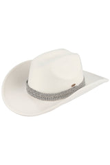 C.C Stone Glitter Band Vegan Cowboy Hat - Madeline Love - Flyclothing LLC