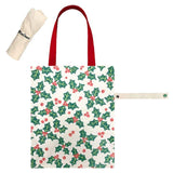 Christmas Poinsettia Printed Foldable Eco Bag - Madeline Love - Flyclothing LLC