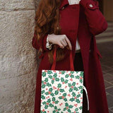 Christmas Poinsettia Printed Foldable Eco Bag - Madeline Love - Flyclothing LLC