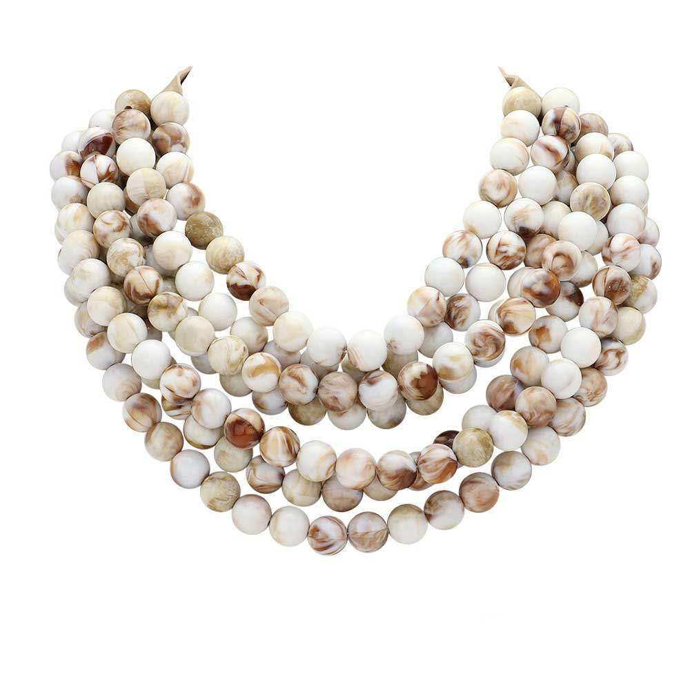 Chunky Multi-Strand Beaded Necklace with Magnetic Clasp - Madeline Love - Flyclothing LLC