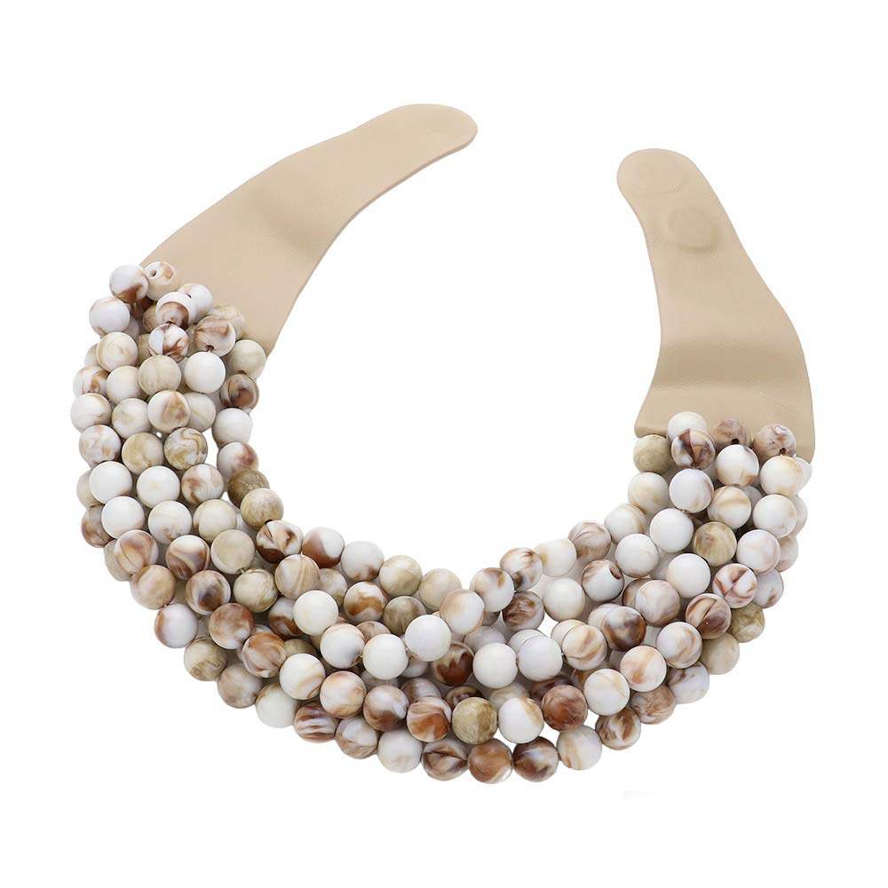 Chunky Multi-Strand Beaded Necklace with Magnetic Clasp - Madeline Love - Flyclothing LLC