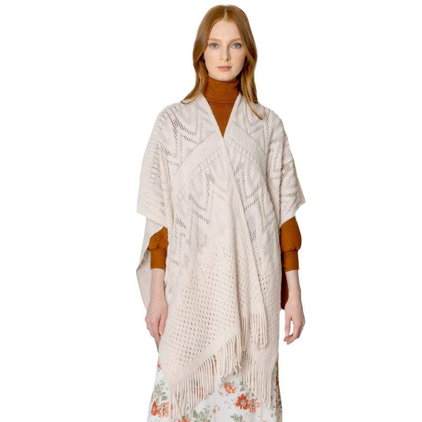 Cut Out Detailed Ruana - Madeline Love - Flyclothing LLC