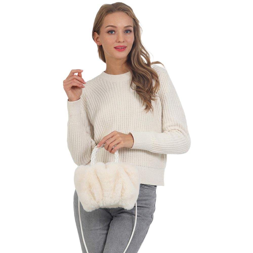 Faux Fur Tote Crossbody Bag - Madeline Love - Flyclothing LLC
