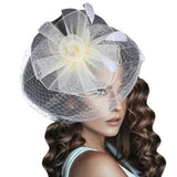 Feather Mesh Flower Fascinator Headband - Madeline Love - Flyclothing LLC