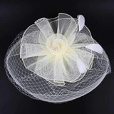 Feather Mesh Flower Fascinator Headband - Madeline Love - Flyclothing LLC
