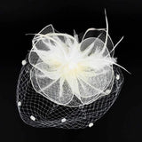 Feather Mesh Flower Fascinator Headband - Madeline Love - Flyclothing LLC