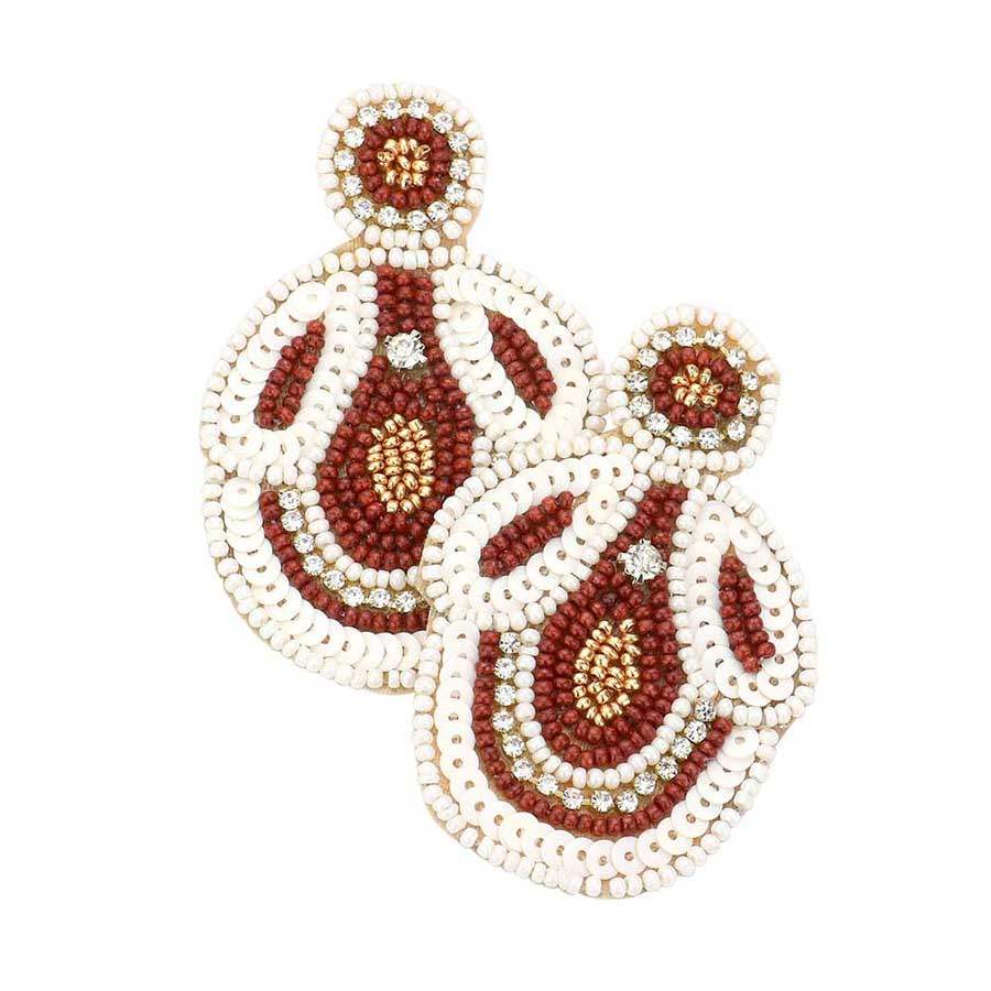 Felt Back Beaded Dangle Earrings - Madeline Love - Flyclothing LLC