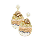 Felt Back Beaded Easter Egg Dangle Earrings - Madeline Love - Flyclothing LLC