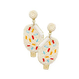 Felt Back Seed Beaded Popsicle Dangle Earrings - Madeline Love - Flyclothing LLC