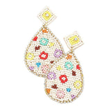 Felt Back Teardrop Beaded Dangle Earrings - Madeline Love - Flyclothing LLC