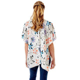 Flower Printed Cover Up Kimono Poncho - Madeline Love - Flyclothing LLC