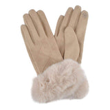 Fluffy Faux Fur Faux Suede Touch Smart Gloves - Madeline Love - Flyclothing LLC