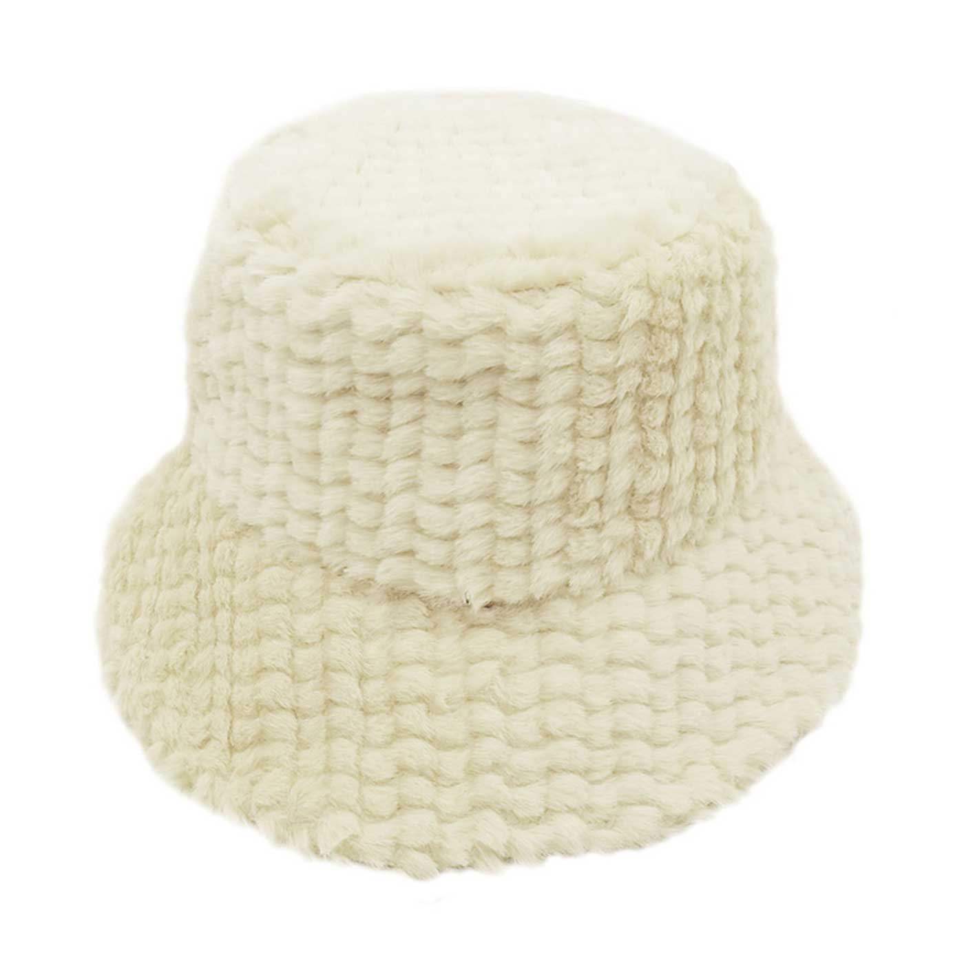 Fuzzy Faux Fur Bucket Hat - Madeline Love - Flyclothing LLC
