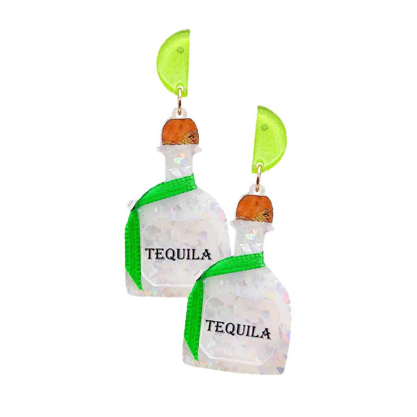 Glittered Resin Tequila Dangle Earrings - Madeline Love - Flyclothing LLC