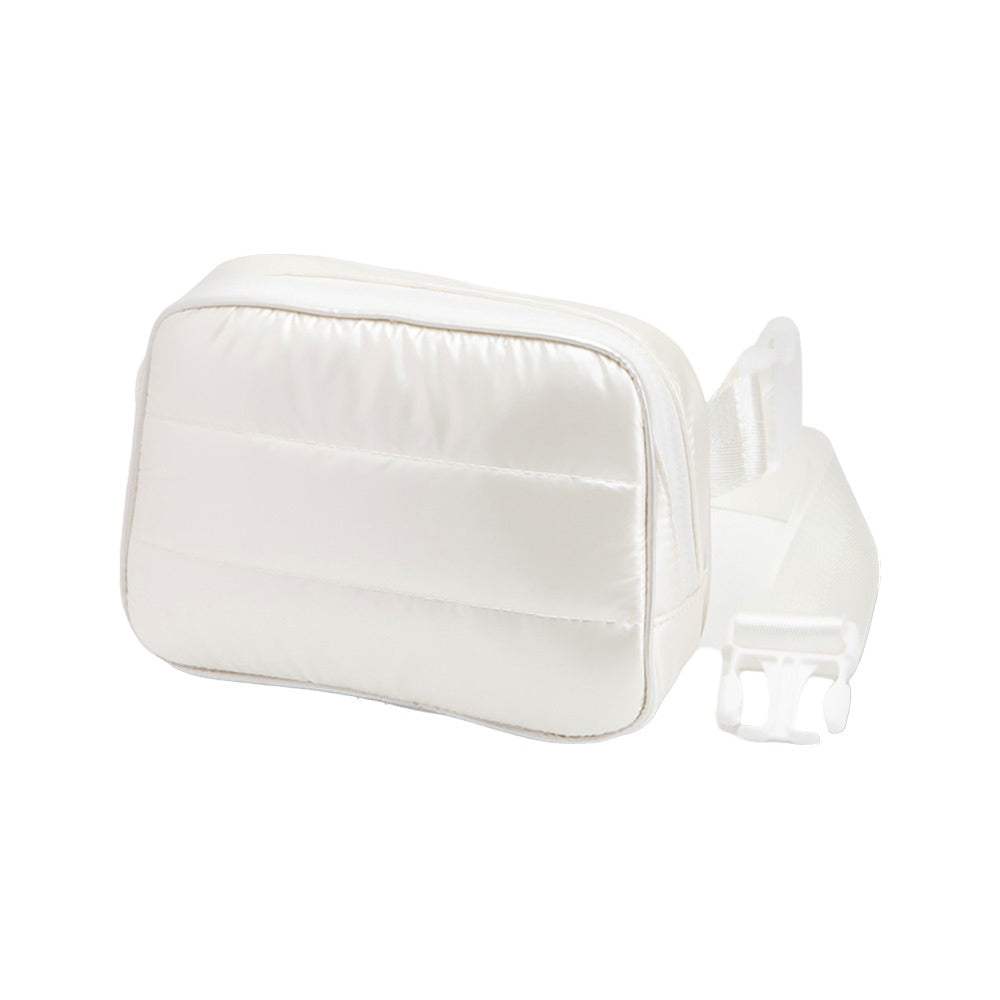 Glossy Puffer Rectangle Sling Bag Fanny Bag Belt Bag - Madeline Love - Flyclothing LLC
