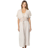 Lace Trim Long Cover Up Poncho - Madeline Love - Flyclothing LLC