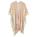 Multi Colored Metallic Knit Ruana - Madeline Love - Flyclothing LLC