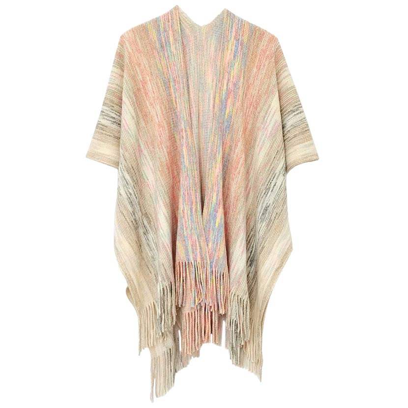 Multi Colored Metallic Knit Ruana - Madeline Love - Flyclothing LLC