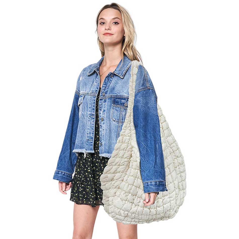 Oversized Quilted Puffer Shoulder Crossbody Bag Cloud Bag - Madeline Love - Flyclothing LLC