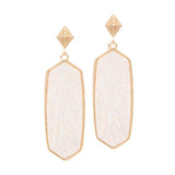 Patterned Hexagon Dangle Earrings - Madeline Love - Flyclothing LLC