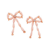 Pearl Beads Bow Earrings - Madeline Love - Flyclothing LLC