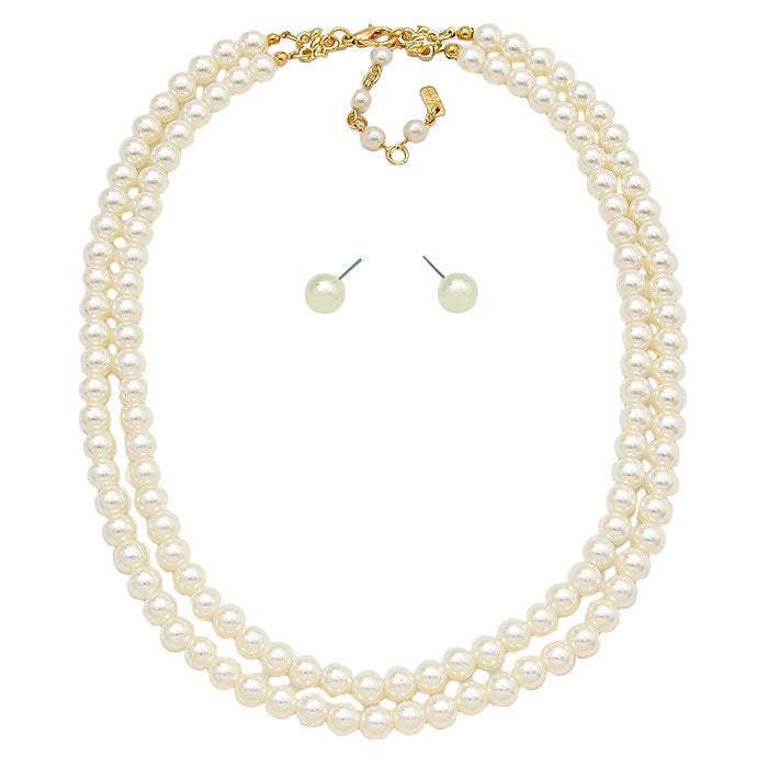 Pearl Necklaces with Matching Earrings - Madeline Love - Flyclothing LLC