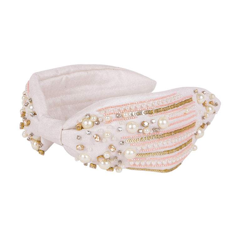 Pearl Sequin Bead Embellished Headband - Madeline Love - Flyclothing LLC