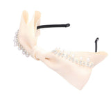 Pearl Stone Embellished Bow Headband - Madeline Love - Flyclothing LLC