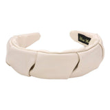 Pleated Solid Faux Leather Headband - Madeline Love - Flyclothing LLC