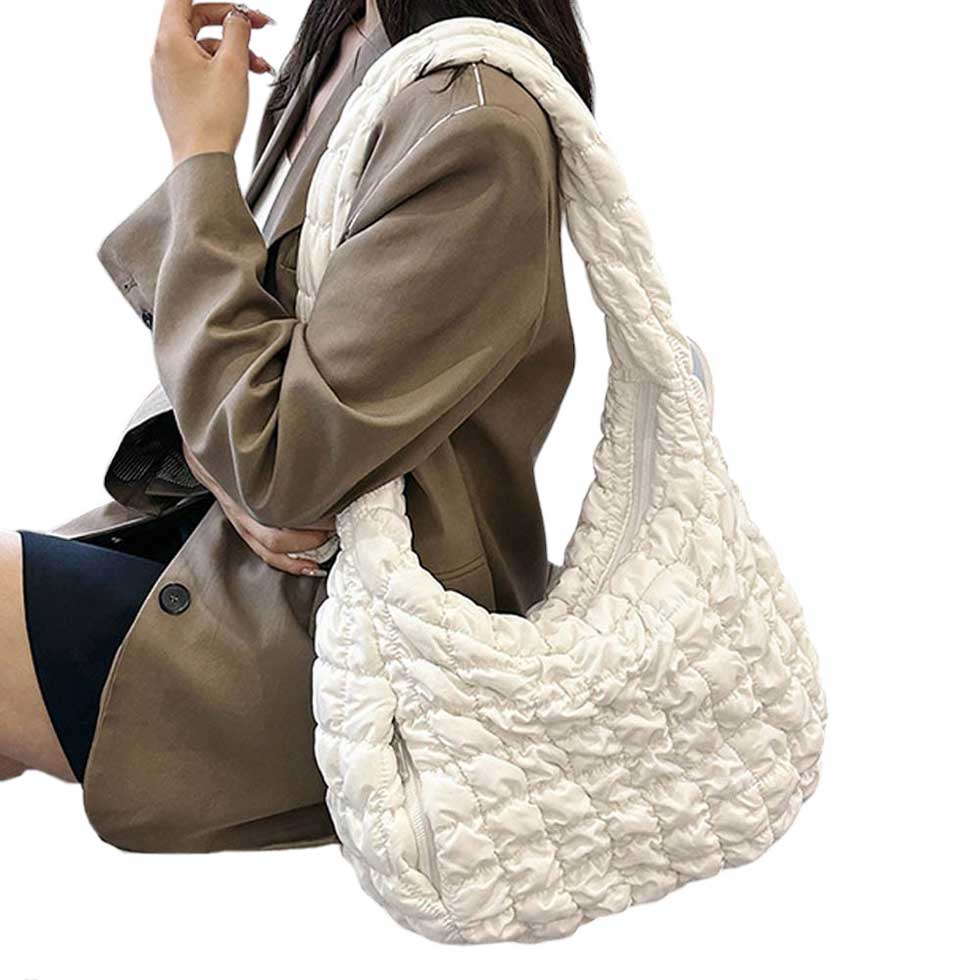 Quilted Puffer Shoulder Crossbody Bag Cloud Bag - Madeline Love - Flyclothing LLC