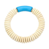 Resin Accented Wood Stretch Bracelet - Madeline Love - Flyclothing LLC