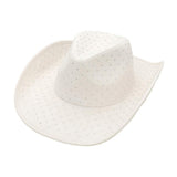 Rhinestone Embellished Faux Suede Western Cowboy Fedora Hat - Madeline Love - Flyclothing LLC
