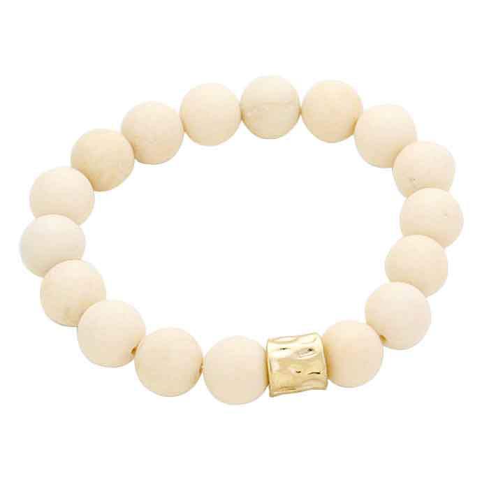 Semi precious stone beaded stretch bracelet - Madeline Love - Flyclothing LLC