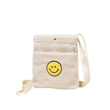 Smile Pointed Sherpa Rectangle Crossbody Bag - Madeline Love - Flyclothing LLC
