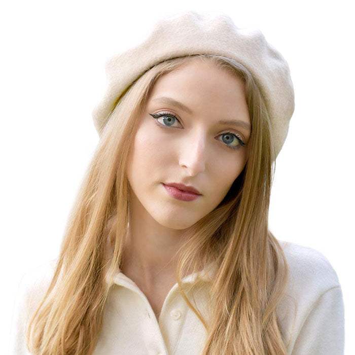 Solid Beret Hat - Madeline Love - Flyclothing LLC