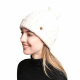 Solid Color Cable Knit Beanie Hats - Madeline Love - Flyclothing LLC