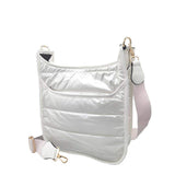 Solid Quilted Shiny Puffer Crossbody Bag - Madeline Love - Flyclothing LLC