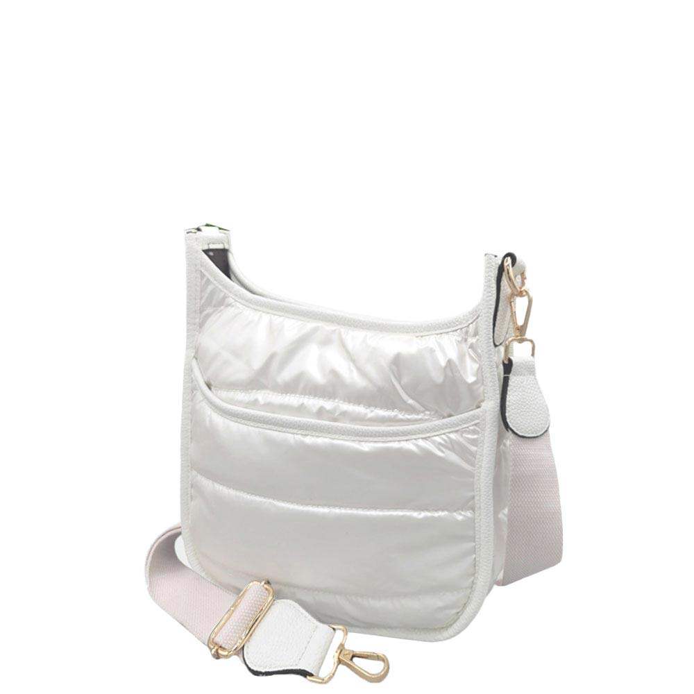 Solid Quilted Shiny Puffer Mini Crossbody Bag - Madeline Love - Flyclothing LLC