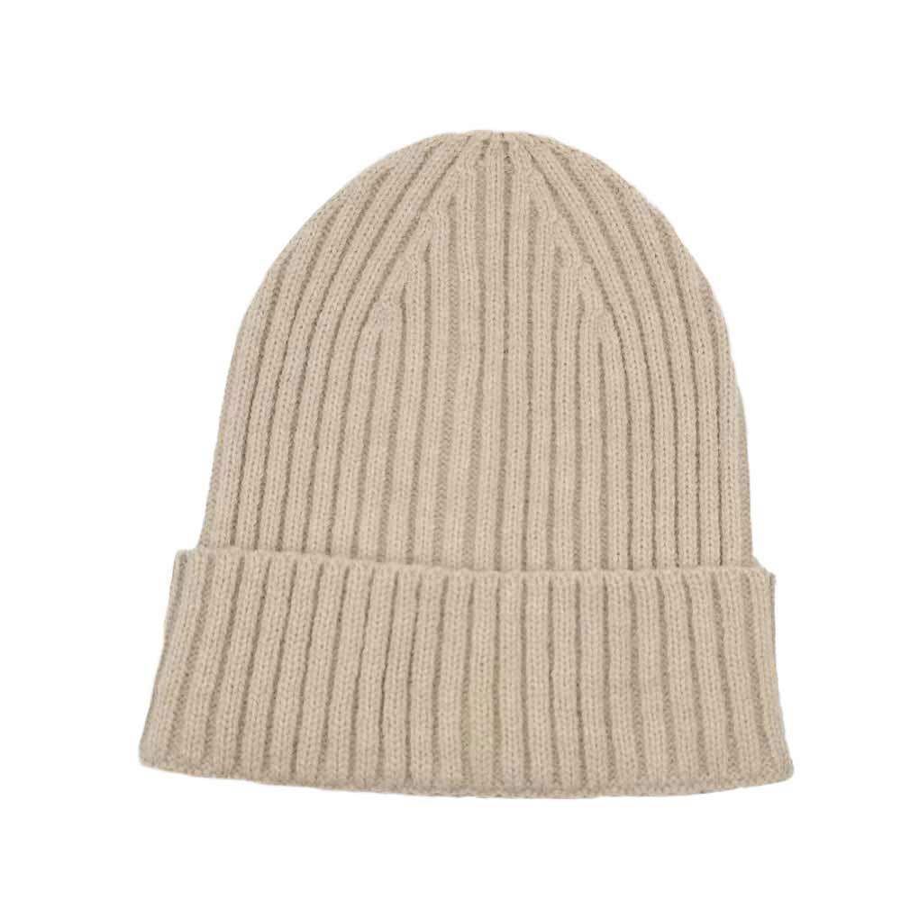 Solid Ribbed Cuff Beanie Hat - Madeline Love - Flyclothing LLC