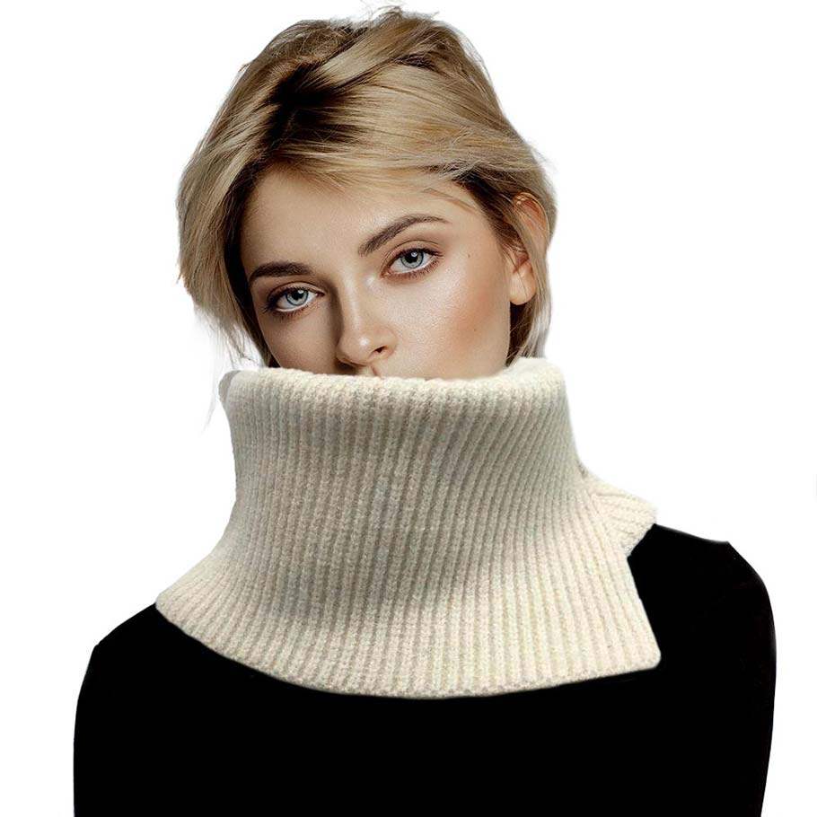 Solid Ribbed Knit Snood Scarf - Madeline Love - Flyclothing LLC