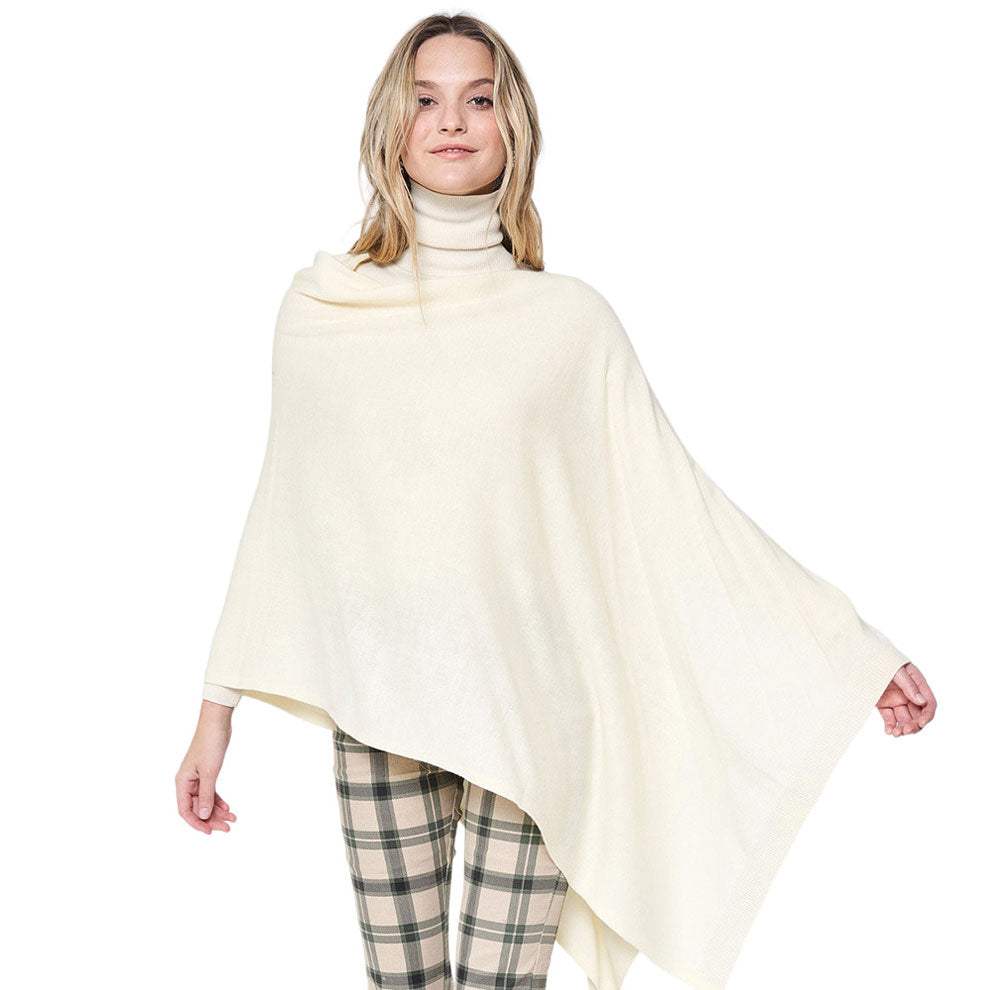 Solid Scarf Poncho - Madeline Love - Flyclothing LLC