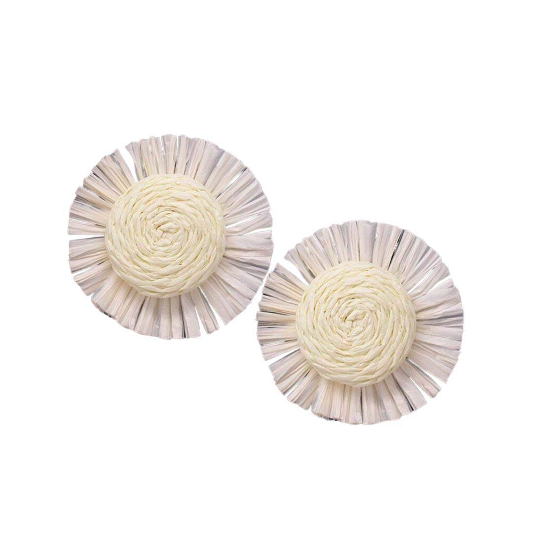 Swirl Raffia Centered Earrings - Madeline Love - Flyclothing LLC