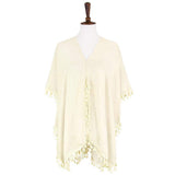 Tassel Trimmed Solid Cover Up - Madeline Love - Flyclothing LLC