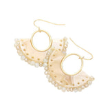 Half Round Celluloid Acetate Faceted Bead Trimmed Earrings - Madeline Love - Flyclothing LLC