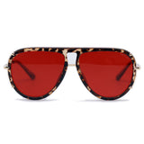 Ivy Luxe - Red Tangle-Free Round Aviator Sunglasses - TopFoxx - Flyclothing LLC