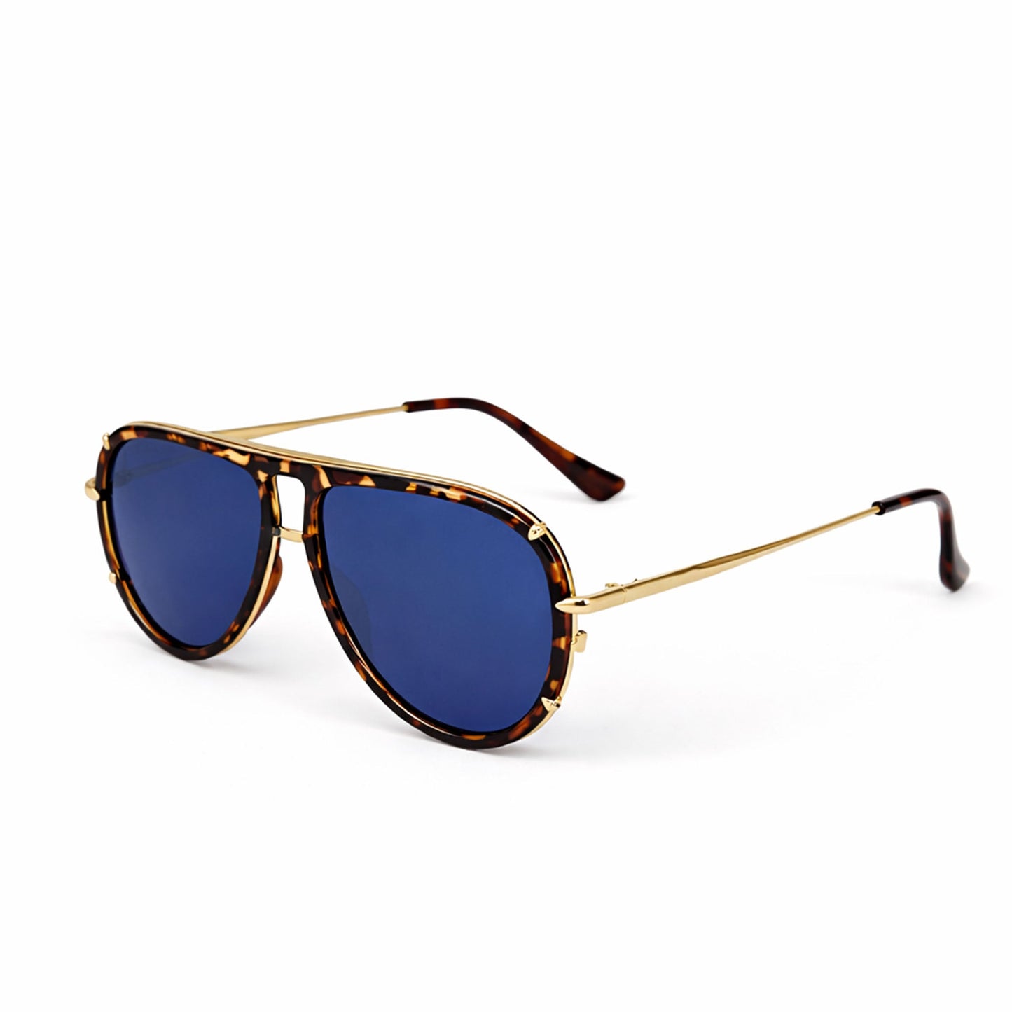 Ivy Luxe - Blue Tangle-Free Round Aviator Sunglasses - TopFoxx - Flyclothing LLC