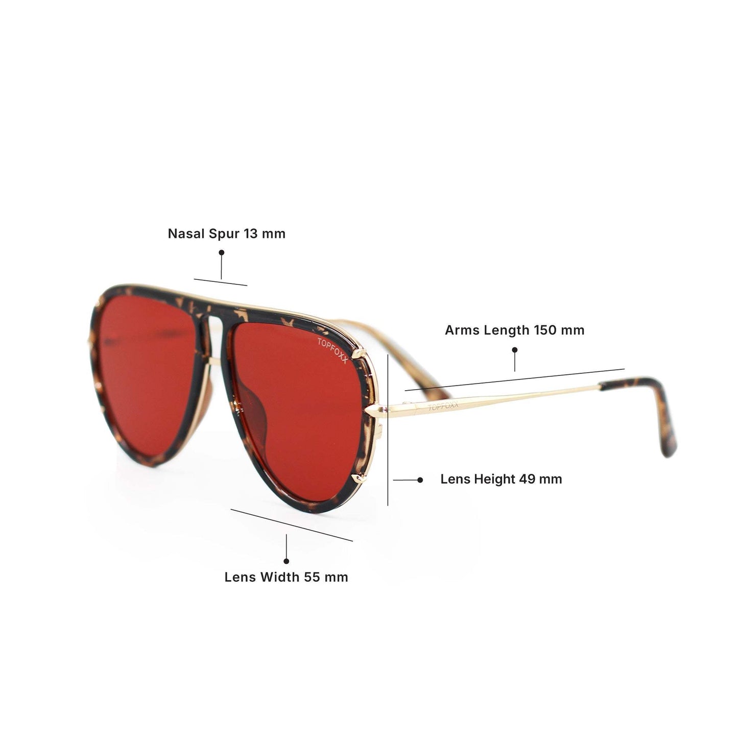 Ivy Luxe - Red Tangle-Free Round Aviator Sunglasses - TopFoxx - Flyclothing LLC